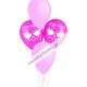 4 μπουκέτα από μπαλόνια για δίδυμα ροζ, φούξια